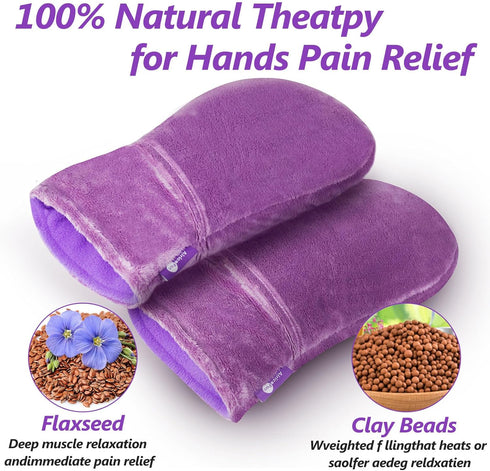 Heated Mitts for Arthritis, Microwavable Hand Warmer for Stiff Joints, Trigger Finger, Warm Therapy Mittens Unscented