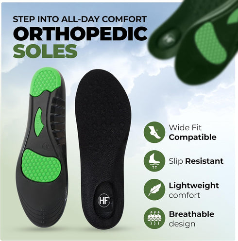Hike Footwear Orthopedic Soles HF- Pain Relieving and Shock Absorbing Foot Pads, Plantar Fasciitis Relief - Arch