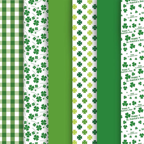 Whaline St. Patrick's Day Tissue Paper, 90 Sheet Green Plaid Shamrock Pattern for DIY Crafts, Gift Bag Packing
