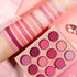 Pink Eyeshadow Palette, 12 Colors Peach Matte & Shimmer, Highly Pigmented Mini Makeup for Women and Girls