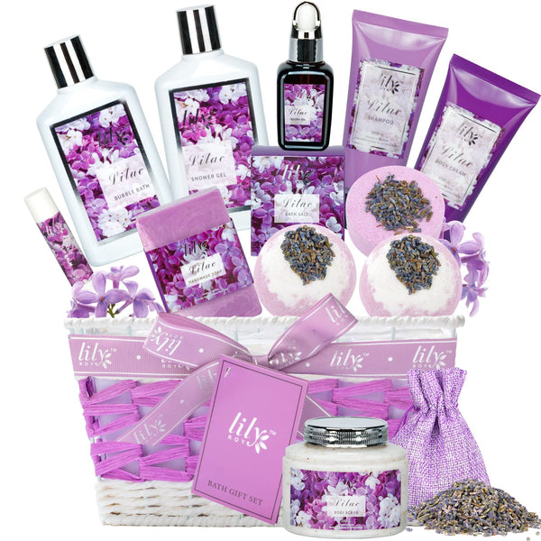 Mothers Day 5Pcs Spa Gifts for Women, Spa Kit Gift Basket with Lavender Bath Set for Christmas Birthday
