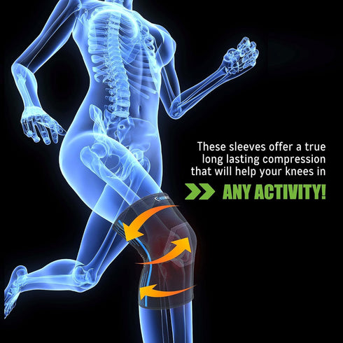 Pack 1 NeoAlly - Compression Sleeve Knee Support for Knee Relief, Medical-Grade Gym Knee Support, Breathable Knee