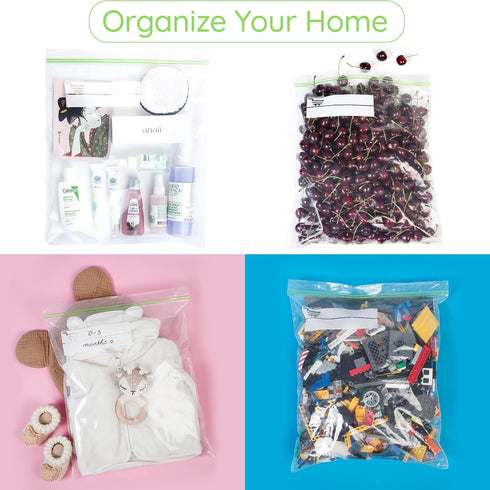 Freezer Bags 1 Gallon Resealable, 30 Count Extra Strong and Leak Proof Bags with Double Zipper for Food Storage