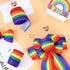 Whaline 2 Rolls Rainbow Stripe Wired Ribbon, 2.5 Inch, Colorful LGBTQ Pride Fabric for Crafts and Gift Wrapping