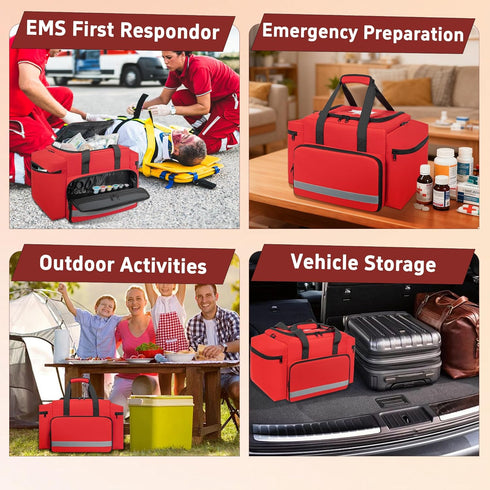 Professional Empty EMT First Responder Padded Bag,Large Trauma First Aid Carrying Bag for Paramedics and Emergency