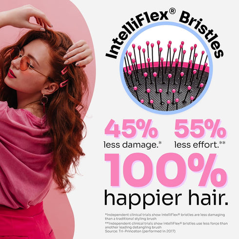 Wet Brush Mini Detangler Hair Brush, Pink, Travel Hair Brush for All Hair Types