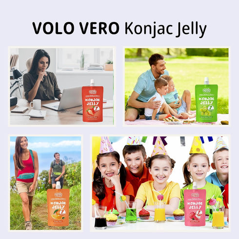 Pack, 7 20 Pack, 0 VOLO VERO Konjac Jelly Pouch Drinkable Variety Calories, Sugar, Gluten Free, Keto, Collagen Peptides
