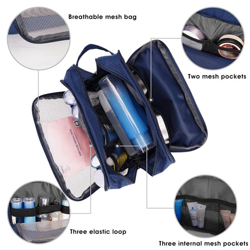 Toiletry Bag for Men, Hanging Dopp Kit, Water Resistant Shaving Bag for Traveling (Royal Blue)
