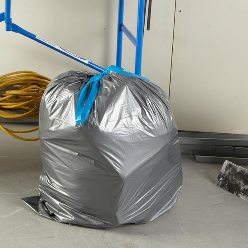 Hefty SteelSak Heavy Duty Large Trash Bags, Gray, Unscented, 39 Gallon, 30 Count