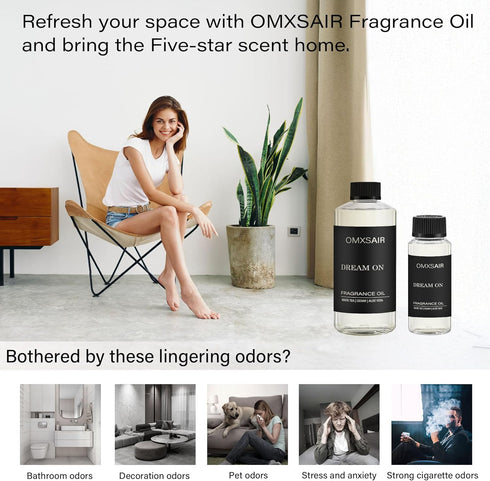 omxsair Office(120ml/4.1FL oz) Hotel Diffuser Oil Dream on Long-Lasting Waterless Essential Oil for Large Spaces |