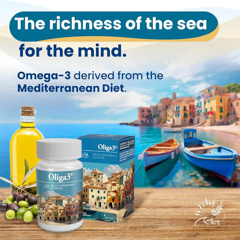 | Omega-3 EPA and DHA with Vitamins D and E | Capsules for Memory and Focus | Antioxidant | Mediterranean Diet | 30 Capsules