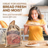 Laura's Green Kitchen Linen Bread Bag - 2 Packs Large Sourdough Bread Bags for Homemade Bread Storage, Beige