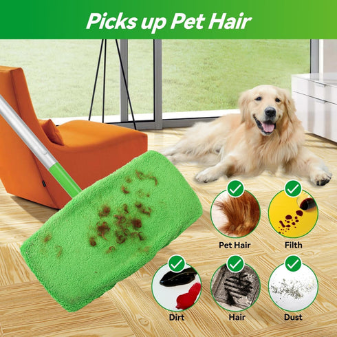 8PCS Reusable Microfiber Mop Pads - Washable Wet Pads Compatible with Swiffer Sweeper for Household Cleaning