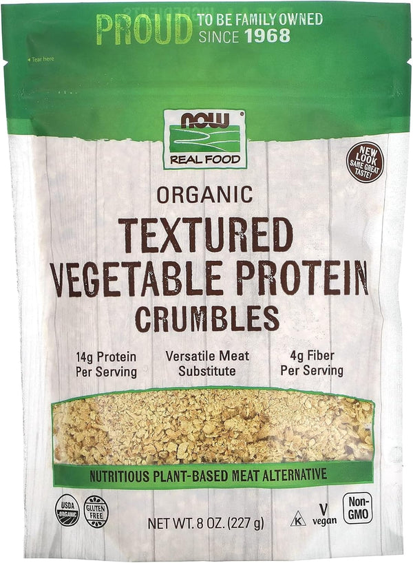 NOW Foods 8-Ounce Organic Textured Soy Protein Granules, Non-GMO, Vegetable-Sourced