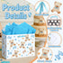 Peconal 1st 2nd Bear Baby Shower Birthday Gift Bag Large Blue Bear Baby Gift Bag with Handles Tissue Paper Greeting