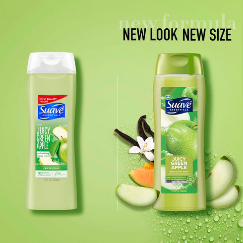 Suave Body Wash Variety 2-Pack, Juicy Green Apple + Mango Citrus, 18 Oz Each