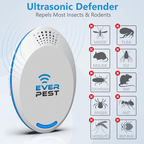 Ultrasonic Pest Repellent Control 2025, 2-Pack Plug in Home Insect Repeller for Indoor and Outdoor