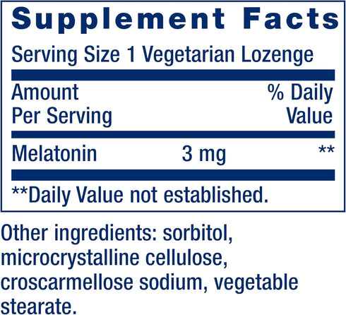 Life Extension Melatonin 3 mg, 60 Chewable Lozenges for Optimal Sleep Support, Healthy Circadian Rhythms