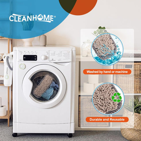 Microfiber Mop Pads, 4 Pieces for Floor Cleaning, Fit CLEANHOME Dust Mop: B09PBPGSJ3, Chenille Replacement Pads
