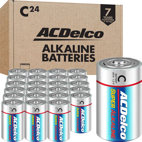 Powermax ACDelco 24-Count C Batteries, Maximum Power Super Alkaline Battery for Home and