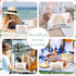 Chunful 10 Pieces Inspirational Canvas Makeup Bags for Women, Rainbow Cosmetic Bags with Zipper, Travel Toiletry Pouch