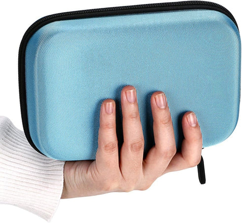 Hipiwe Hard Shell Essential Oil Carrying Case for 12 Bottles, Travel Size Essential Oils Bag Organizer (Blue)