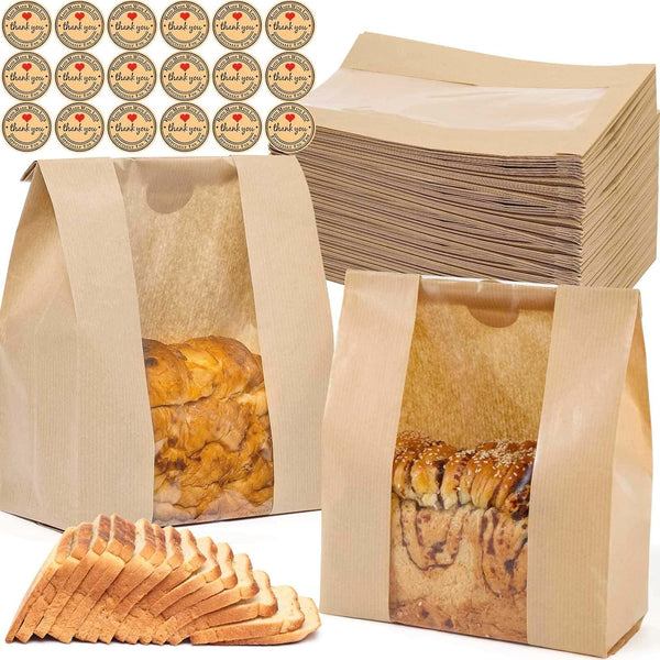 Sublaga 40 Pcs Bread Bags for Homemade Bread With Window Sourdough, 13.78x8.27x3.54 in,
