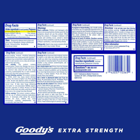 Goody's Extra Strength Headache Powder, 50 ct Pain Relief Powders (Pack of 1)