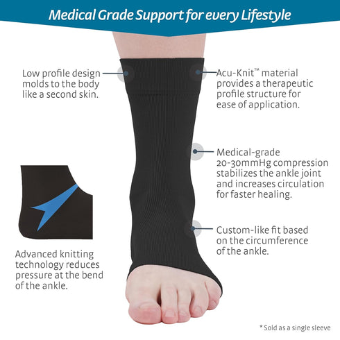 medi Seamless Knit Ankle Support, Beige M - for Sprains, Rheumatic & Osteoarthritis Condition