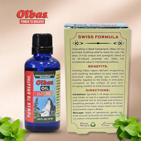 Olbas 1.65 Oz,body Massage and Aromatherapy Oil, Fl massage oil, Swiss Herbal Remedies with Pure Essential massage oils