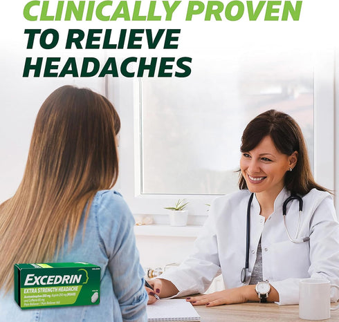 Excedrin Extra Strength Caplets for Headache Pain Relief, 24 Count, Acetaminophen 250mg, Aspirin 250mg, Caffeine 65mg
