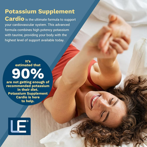 Life Enhancement Potassium Supplement - 750 mg Potassium / 500 mg Taurine Per Serving - 120 Capsules