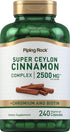Piping Rock Ceylon Cinnamon Complex | 2500mg | 240 Capsules, Plus Biotin and Chromium