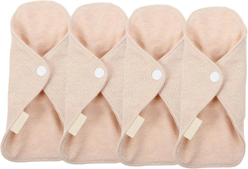 TOPPERFUN 4PCS Reusable Cotton Menstrual Pads Women Sanitary Nursing Pads Washable Soft Breathable