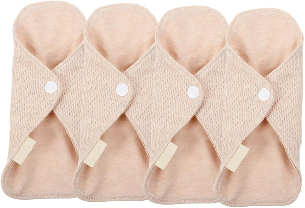 TOPPERFUN 4PCS Reusable Cotton Menstrual Pads Women Sanitary Nursing Pads Washable Soft Breathable