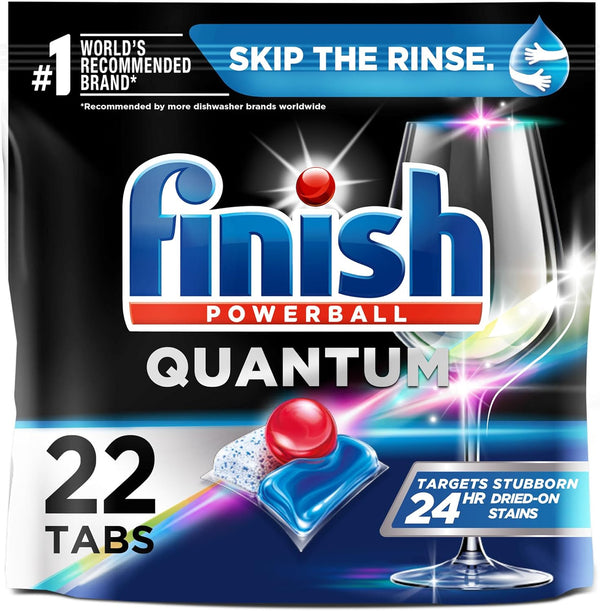 Finish Quantum Powerball, Dishwasher Pods, Advanced Clean & Shine, 22ct Dishwasher Tablets