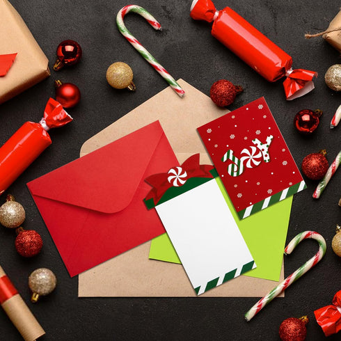 Watayo 12 Sets Christmas Money and Gift Card Sleeves- Christmas Money Holder Ornaments for Cash Gifts with Envelopes