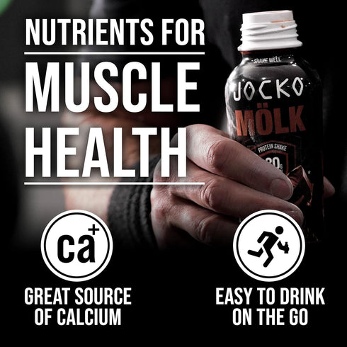 Jocko Moelk 30g Grass Fed Protein Shakes, Chocolate, 12 FL Oz, KETO Friendly, No Added Sugar