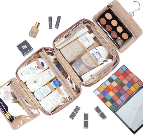 NISHEL Large Size Toiletry Bag for Women, Travel Essentials Organizer, Hanging Makeup Case for Accessories
