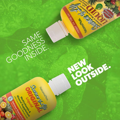 Natures Plus Source of Life Liquid, Tropical Fruit - 30 fl oz Multivitamin & Mineral Supplement