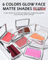Powder Blush Palette, Matte Makeup Blush for Cheeks, Lightweight High Impact Buildable Color, Long-lasting Cherry