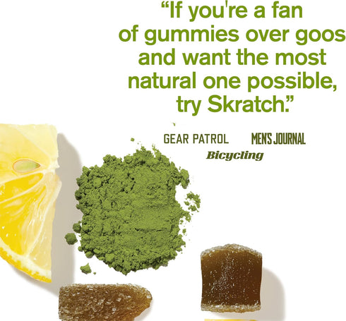 Skratch Labs Energy Chews | Energy Gummies for Running, Cycling, and Sports Performance | Matcha + Lemon (10 Pack)