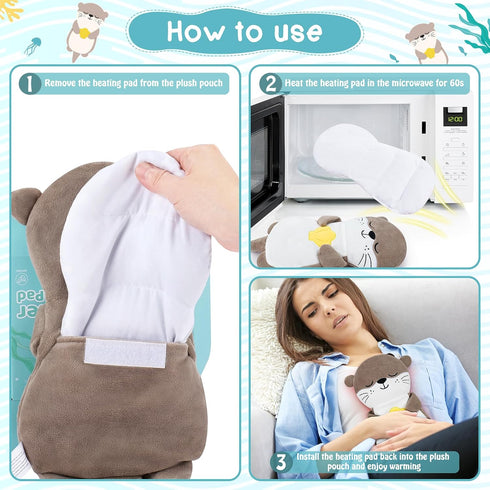 Pack Microwave Heating Pad for Period Cramps,Otter Microwavable Heating Pad for Shoulder Neck Back Knee Pain Relief