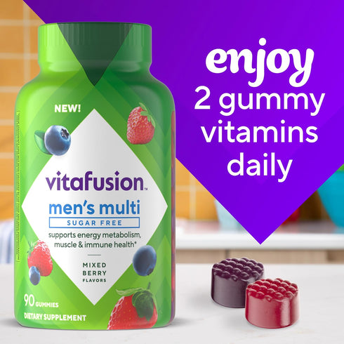 Gummy Immune (1), 90 Count vitafusion Sugar Free Mens Multi Daily Multivitamins, Supports Energy Metabolism, Muscle