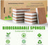 Biodegradable Natural Kitchen Sponge, Eco Friendly Compostable Cellulose Sponge with Coconut Walnut, Pack of 12