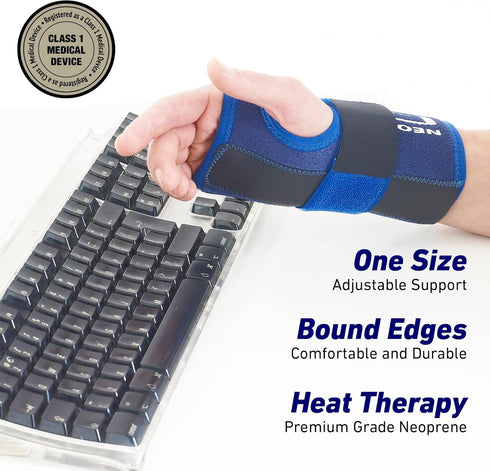 Neo-G Stabilized Carpal Tunnel Wrist Brace, Adjustable Compression, Left Hand, Class 1 Medical Device