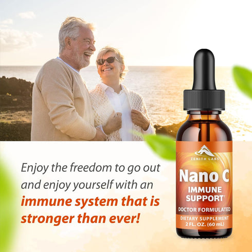 Zenith Labs Liquid Vitamin C Drops for Adults | Nano C Natural Immune Support | Vitamin C Liquid Supplement for