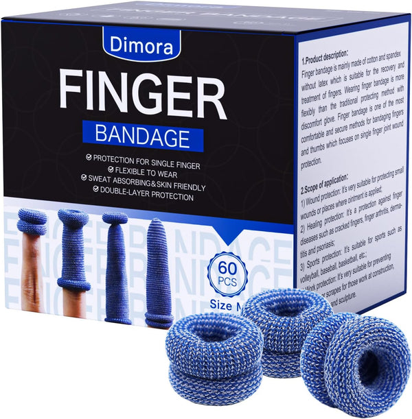 Dimora Finger Cots, Pack of 60 (Medium Size) Finger Protectors, Breathable Bandages