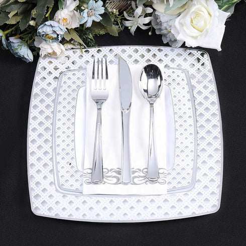 Vplus 400 Pack Paper Napkins, Guest Towels Disposable, Premium Quality 3-ply Dinner Napkins for Events (Silver)