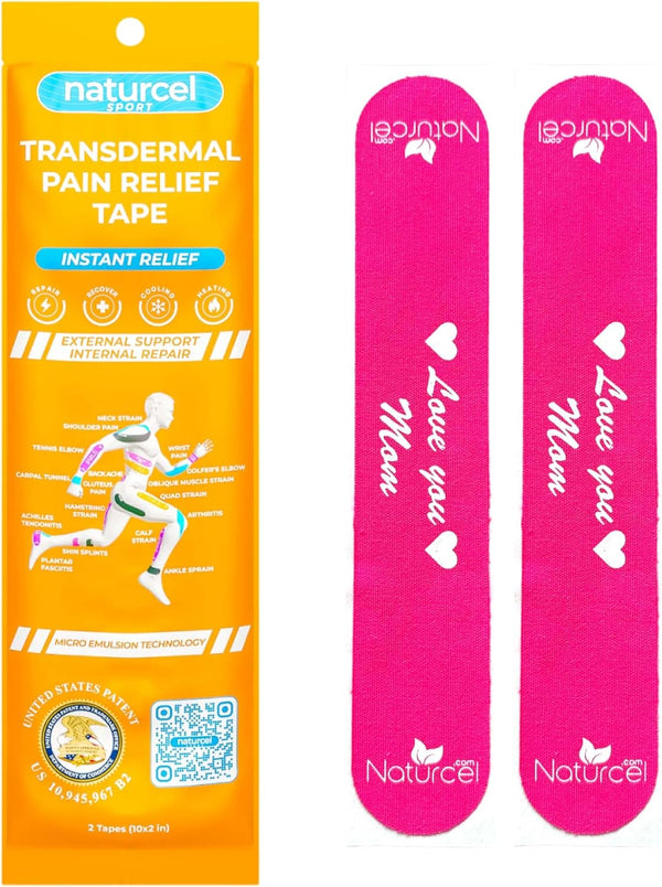 Sport Transdermal Pain Relief Tape, Kinesiology Tape for Sore Joints, Muscles, Back, Knee, Elbow Pain, Water Resistant